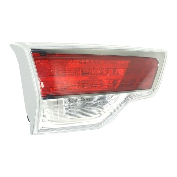 DAMAIJOY Tail Light Bulb Driver Inner Side Red & Clear Lens Chrome Interior Lens W/ Bulb Tail Lamp Liftgate Mounted 815900E060 for Toyota for Highlander LE Plus/Limited/XLE 14-16 Left