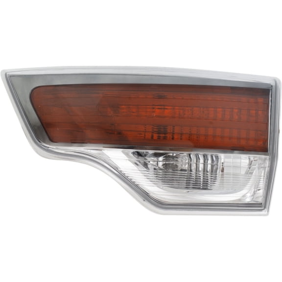 DAMAIJOY Tail Light Passenger Inner Side Red & Clear Lens Chrome Interior Lens Liftgate Mounted for Toyota for Highlander Hybrid LE/Hybrid Limited/Hybrid XLE/LE Plus/Limited/XLE 14-16