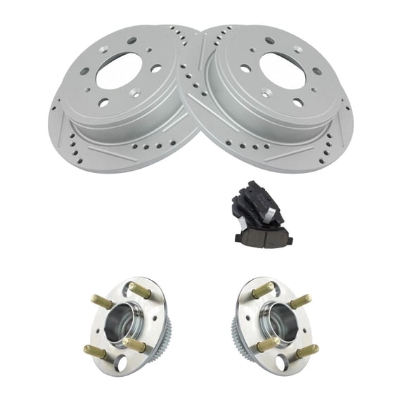 DAMAIJOY Wheel Hub Ceramic Brake Pad for Acura for Integra 1.8L 90-01 & 1.7L 92-93,for Honda for Civic 1.5L 92-95 & 1.6L 92-95 99-00 for Civic del Sol 1.6L 95-97 Rotor Kit Rear