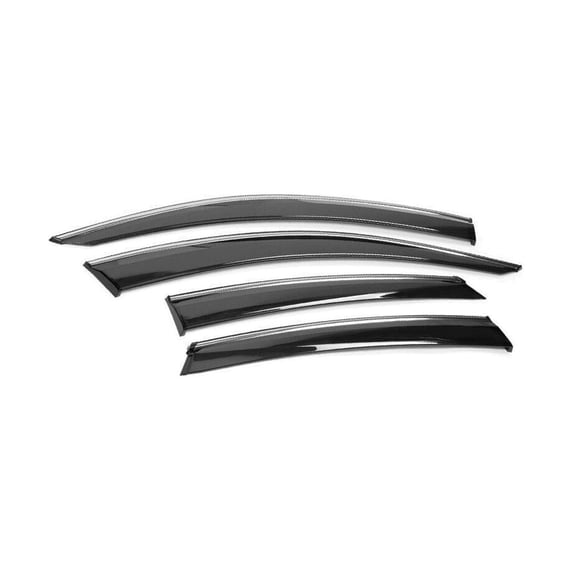DAMAIJOY Window Visor Rain Sun Guard Vent W/ Chrome Trim 4pc Polycarbonate Front Rear Left Right for Honda for Civic 2016-2021 /Factory Style HC164OE-CHR-PC 4CAR-WD