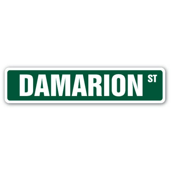 DAMARION Street Sign Childrens Name Room Sign | Indoor/Outdoor | 24" Wide