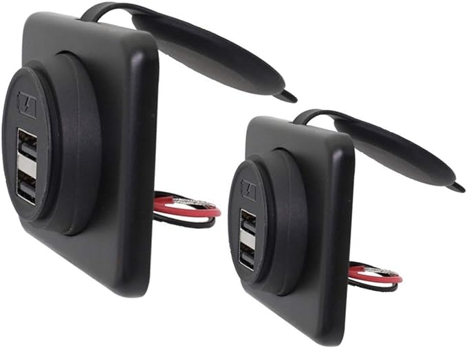 DAMAVO YM1236 Panel Dual USB Car Charger Socket with Cap, Dual Port 12V