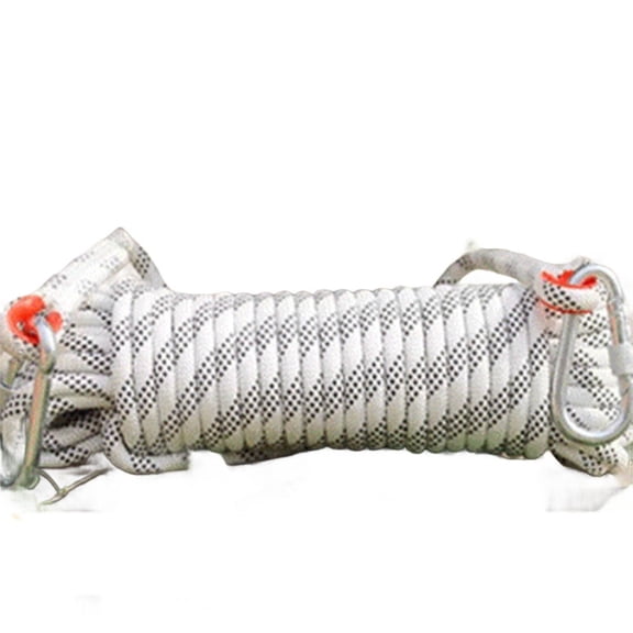 DAMIFU 10M/20M Polyester Safety Rope 10Mm Rock Climbing Rope With 2Pcs Carabiners Parachute Cord Lanyard Fire Escape Safety Rope
