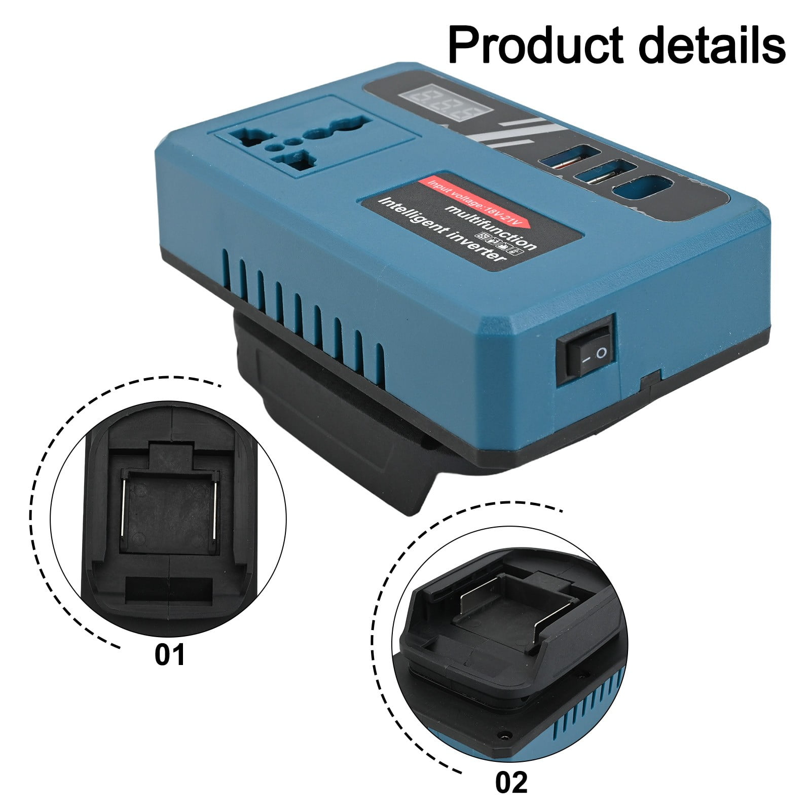 DAMIFU 120W Lithium Electric Intelligent Inverter DC18V/21V To 220V AC For MT Lithium