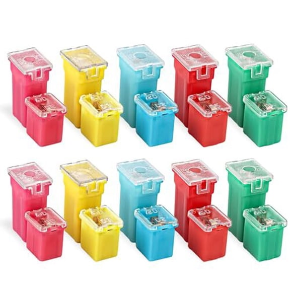 DAMIFU 20Pcs Automotive Square Fuse Connector 20A-60A Circuit Protection