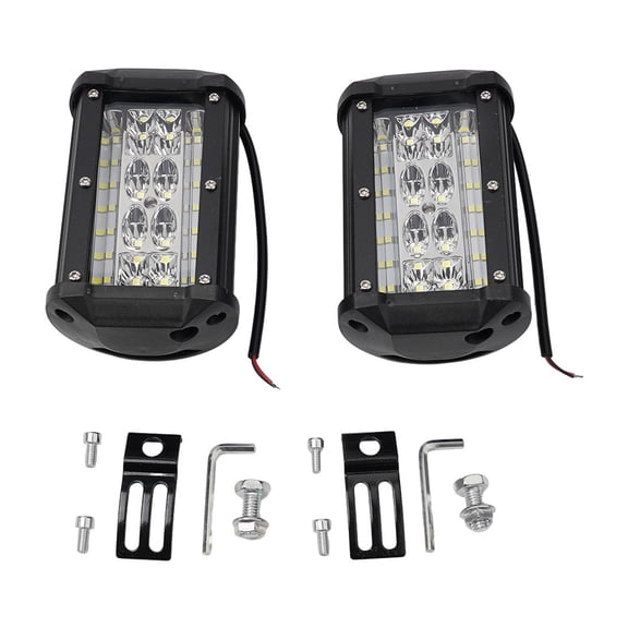 DAMIFU 2Pcs 5 inch Dually Sided Side Shooter Quad Row LED Lights LED for Pods