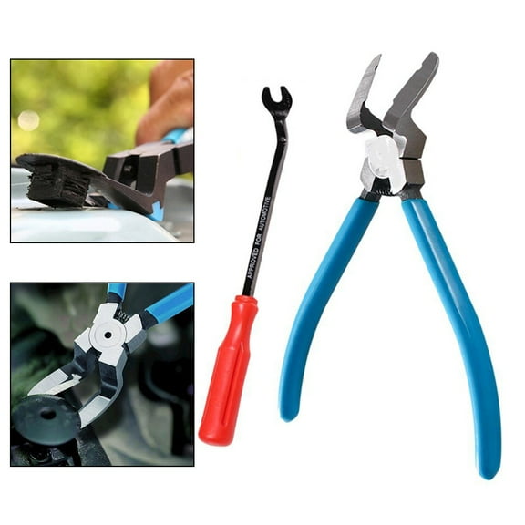 BTOER 2pcs Car Retainer Clip Pliers Set Steel Automotive Panel Removal Tool