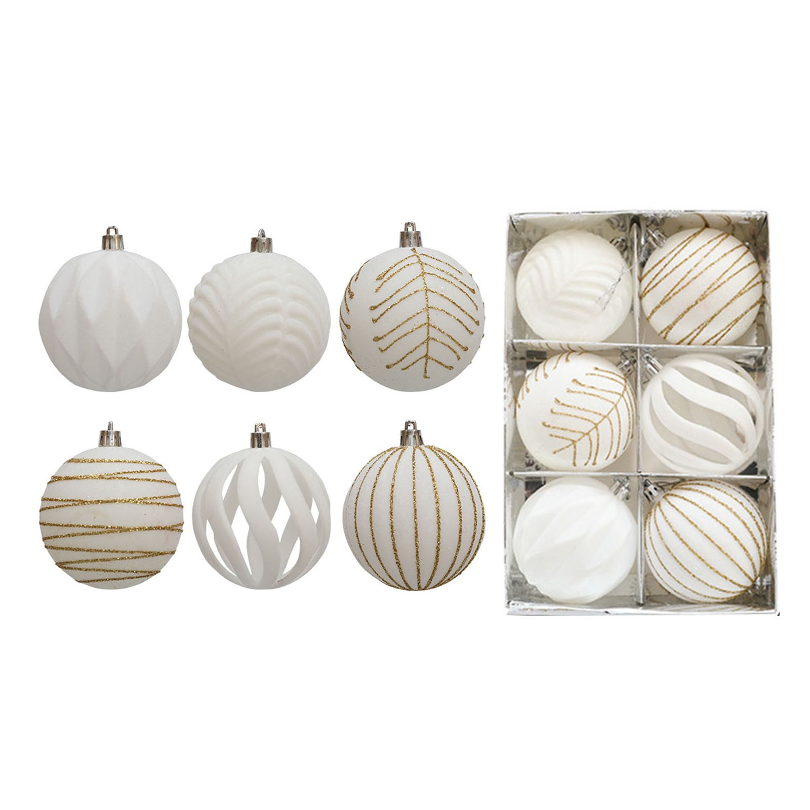 DAMIFU 6PCS 8CM Christmas Ball Ornaments Tree Decorations for Holiday