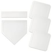 DAMIFU Baseball Bases Set 5 Piece Baseball Rubber Base Baseball Practice Equipment White