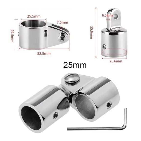 DAMIFU Bimini Awning Slide Covers Boat Bimini- Awning Top Mounted Slide Cover Sunshade Fixed Joint- Hex Wrench 22Mm 316 Stainless Steel