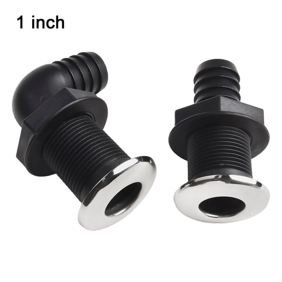 DAMIFU Boat Water Drain Scupper Thru Hull Fitting 25 Straight 25 Curved 4.8Cmx8.6Cm 90 Degree 4.8Cmx9Cm Marine Nylon Drain Outlet