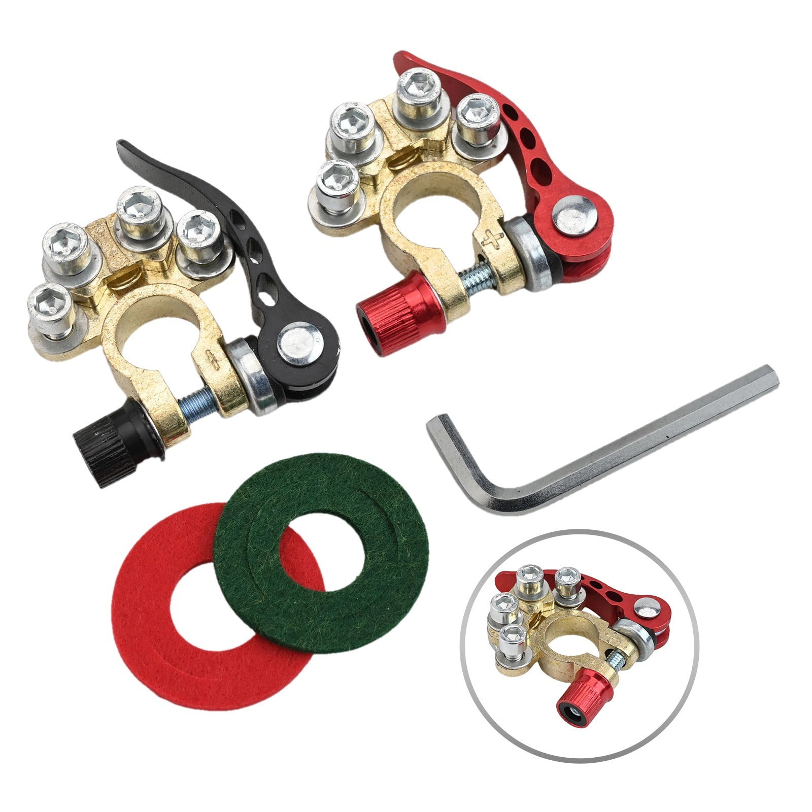 DAMIFU Car Battery Terminal Connectors 2 Pack Positive And Negative ...