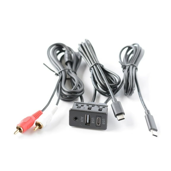 DAMIFU Car Dash Mount USB+AUX Port Panel Interface Extension 145cm Cable Adapter