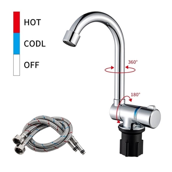 DAMIFU Foldable Faucet For Motorhome For 360°Rotation Kitchen Faucet Sink Mixer Tap W/Hose