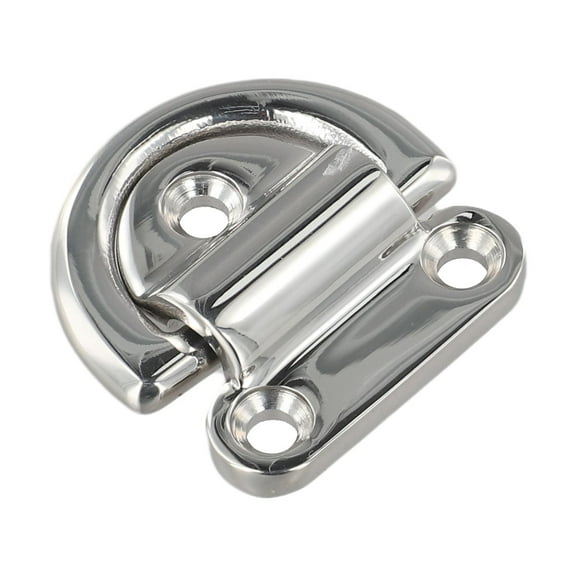 DAMIFU Marine Trailer Truck Anchor Point Lashing Ring 1 Pcs 316 Stainless Steel D Ring Folding Pad Eye Silver Tie Down