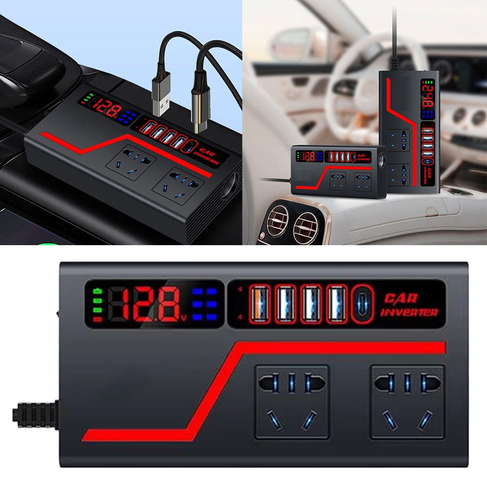 DAMIFU Portable Car Power Inverter 12V DC To 110V AC With Multiple Output Interfaces