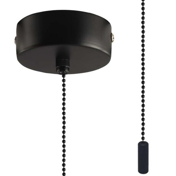 DAMIFU Pull Cord Light Switch Pendant Bathroom Pull Cord Switch with 150 / 200cm Cord Black x 150cm