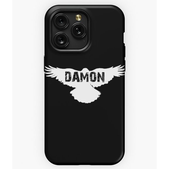 DAMON Salvatore Vampire Diaries Bold Text Fan Graphic A877 Phone Case for iPhone 11 to 17 Pro Max