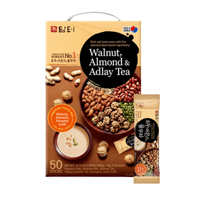 DAMTUH All Natural Walnut Almond Adlay Powder Tea Korean Grain Tea Drink Mix 50 Sticks