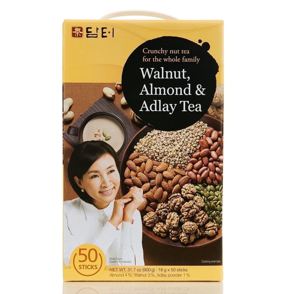 DAMTUH All Natural Walnut Almond Adlay Powder Tea Korean Grain Tea Drink Mix 50 Sticks