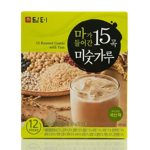 Damtuh Korean 15-Grain Roasted Grain & Yam Misugaru Powder Drink Mix, 20g Sticks (12 Count)