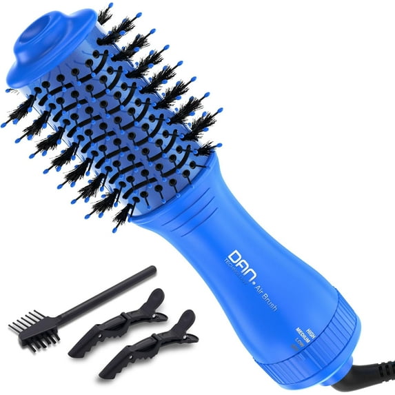 DAN Hair Dryer Brush, Hot Air Brush Set 4 in 1 Hair Styler, Blow Dryer Brush for Fast Drying 3 Setting,Blue