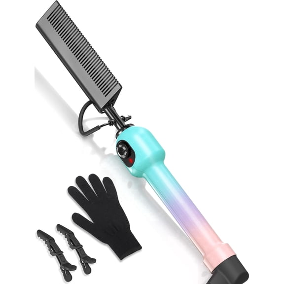DAN Technology Hot Comb for Wigs & Black Women Hair,Ceramic Straightening Comb with Temp Dial 280-450°F Auto Shut-Off