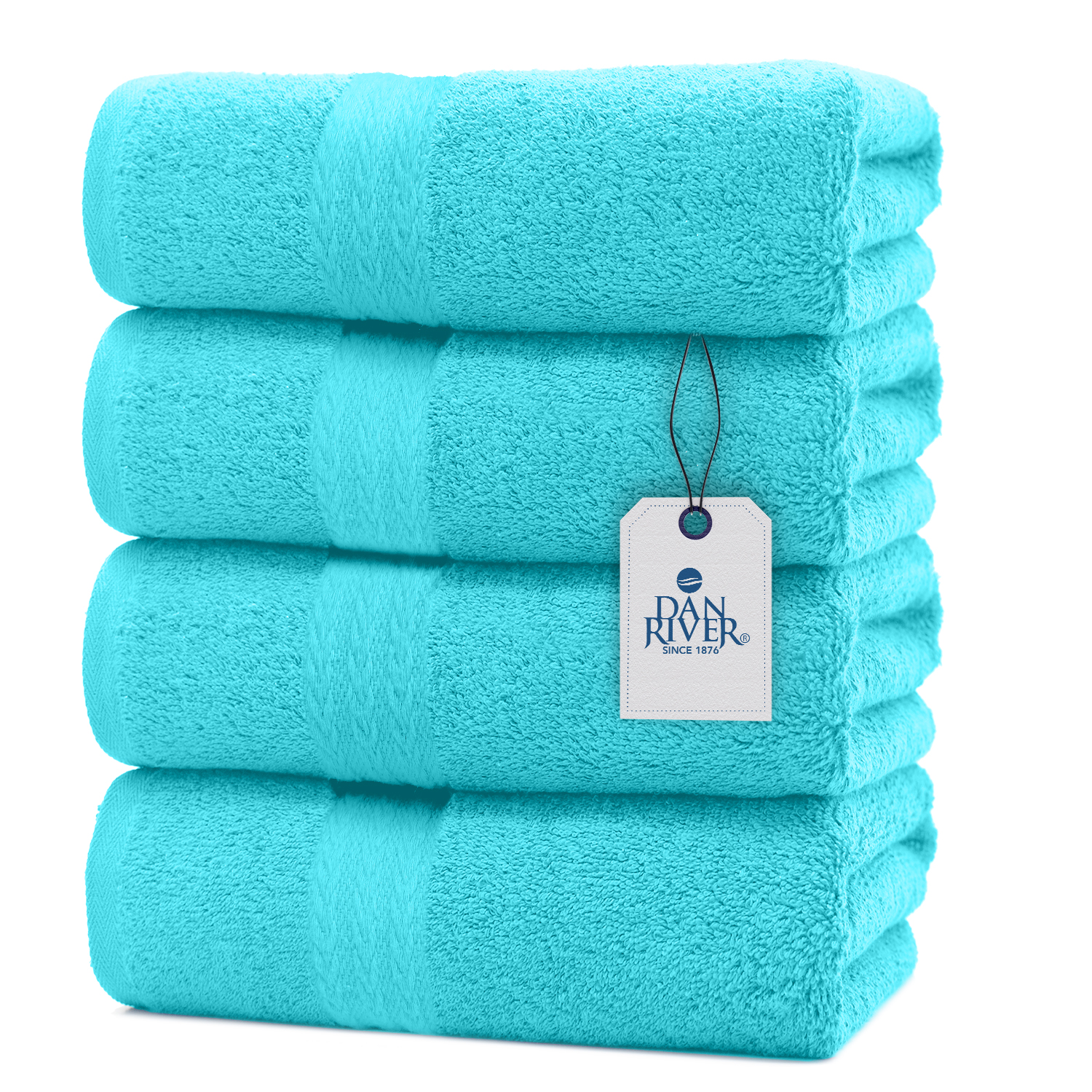 DAN RIVER 100 Cotton Bath Towel Set Pack of 4 Soft Large Bath Towel