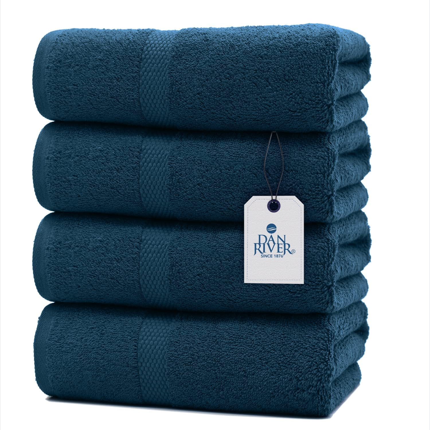 DAN RIVER 100 Cotton Bath Towel Set Pack of 4 Soft Large Bath Towel