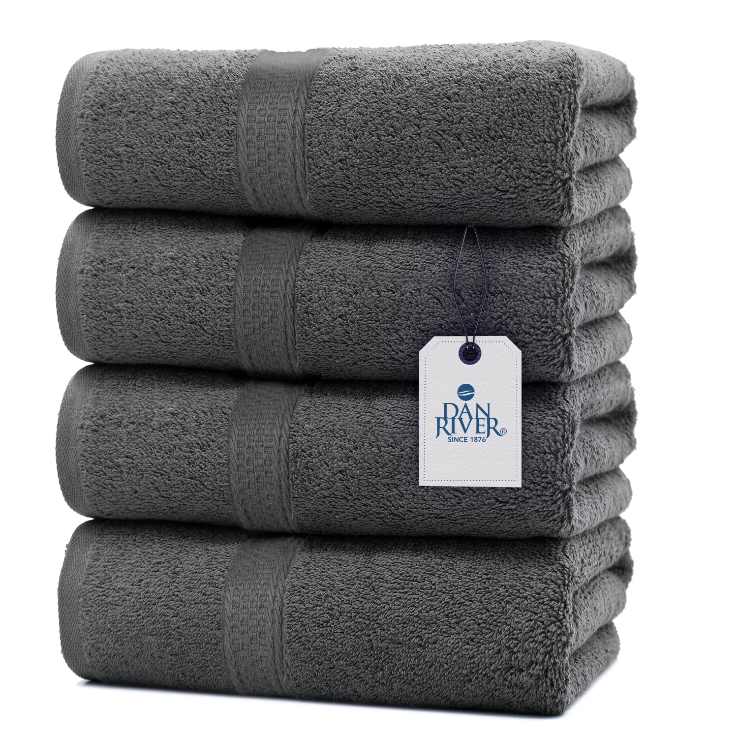 Gray 600 GSM Cotton 4-Piece Bath Towel Set