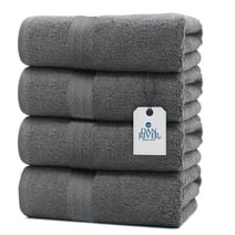 DAN RIVER 100% Cotton Bath Towel Set Pack of 4| Soft Large Bath Towel| Highly Absorbent| Daily Usage Bath Towel| Ideal for Pool Home Gym Spa Hotel| Gray Towel Set| Bath Towel Set 27x54 in| 600 GSM
