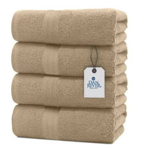 DAN RIVER 100% Cotton Bath Towel Set Pack of 4| Soft Large Bath Towel| Highly Absorbent| Daily Usage Bath Towel| Ideal for Pool Home Gym Spa Hotel| Tan Towel Set| Bath Towel Set 27x54 in| 600 GSM