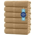 thumbnail image 1 of Dan River Bath Towel 6 pack 24x48 in Ultra Soft Quick Drying Cotton Towel - Tan, 1 of 9
