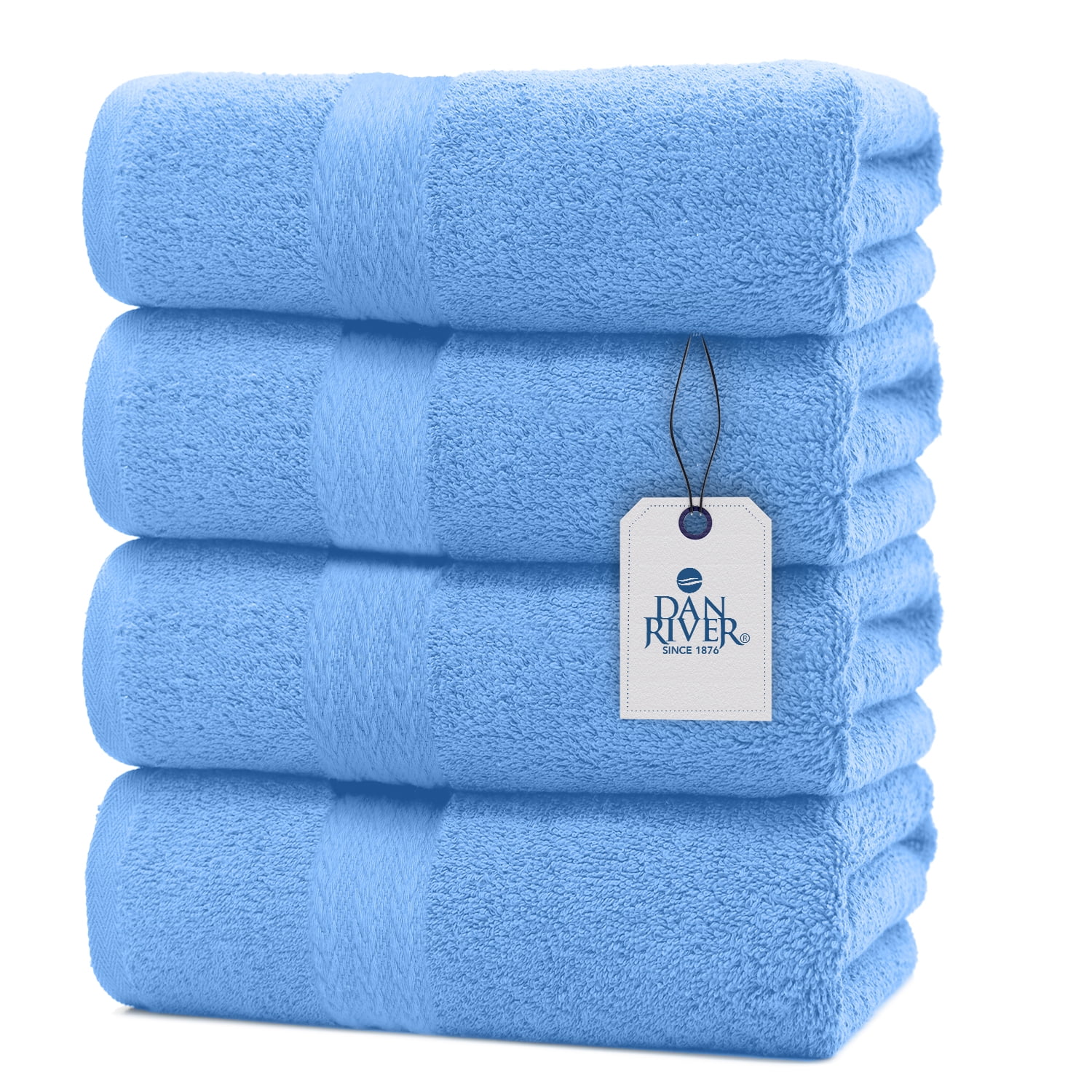 DAN RIVER 100 Cotton Bath Towels Set Pack of 4 Soft Machine