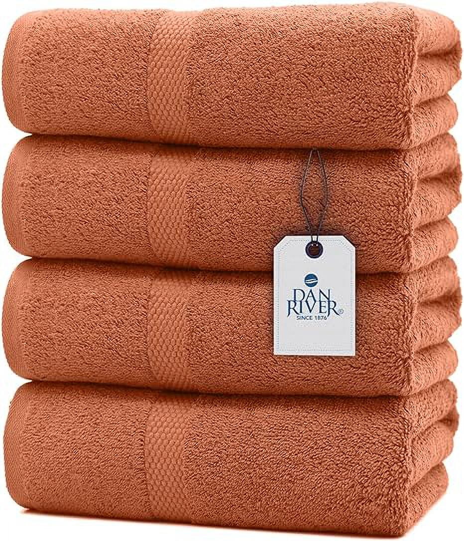 DAN RIVER 100 Cotton Bath Towels Set Pack Of 4 Soft Machine Dan river 100 cotton bath towels set pack of 4 soft machine