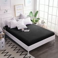 thumbnail image 1 of Dan River King Fitted Bottom Sheet only Jersey Knit Cotton Soft Absorbent with Deep Pocket - Black, 1 of 10