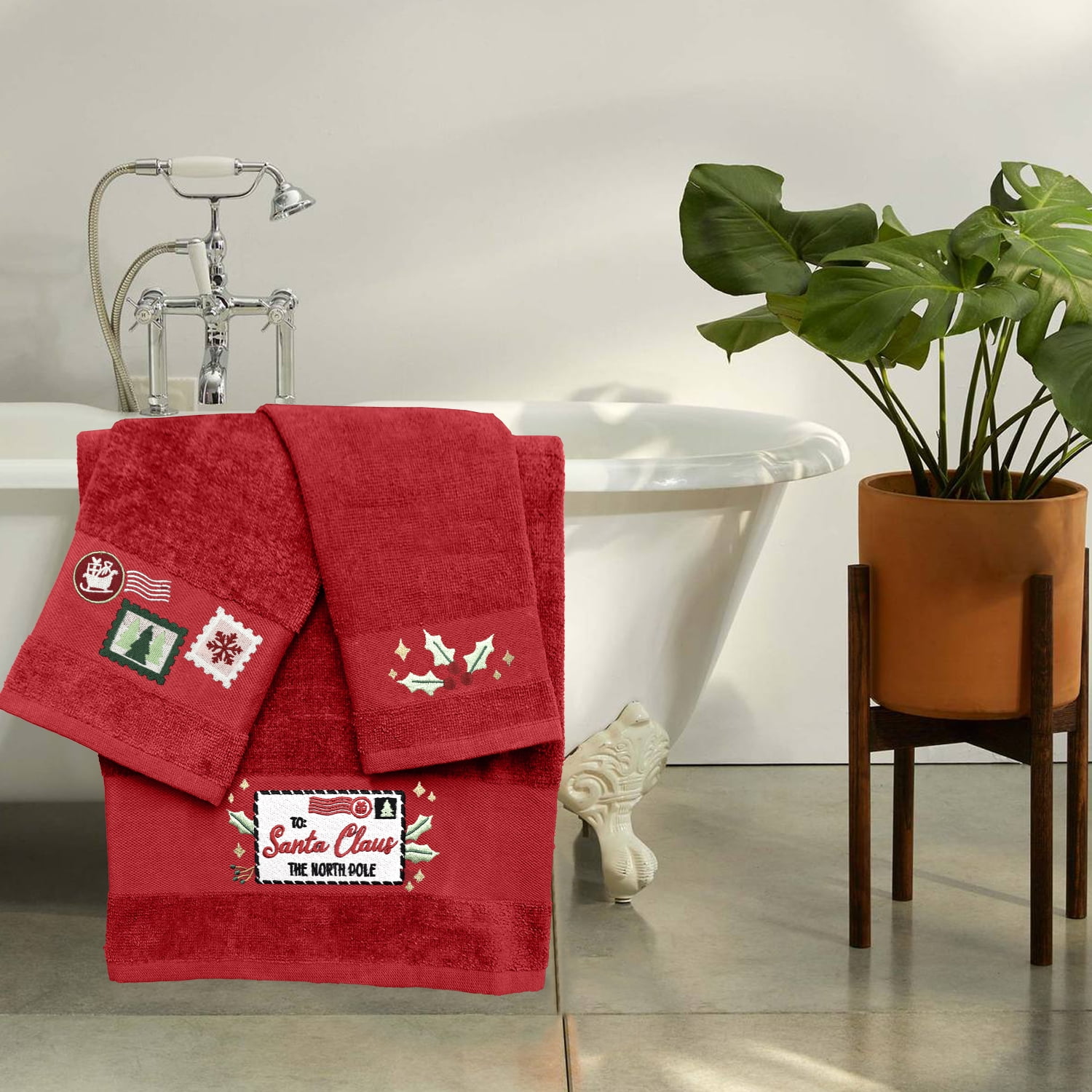Dan River 100% Cotton Xmas Towel Set, Pack of 3 - Bath, Hand, Face ...