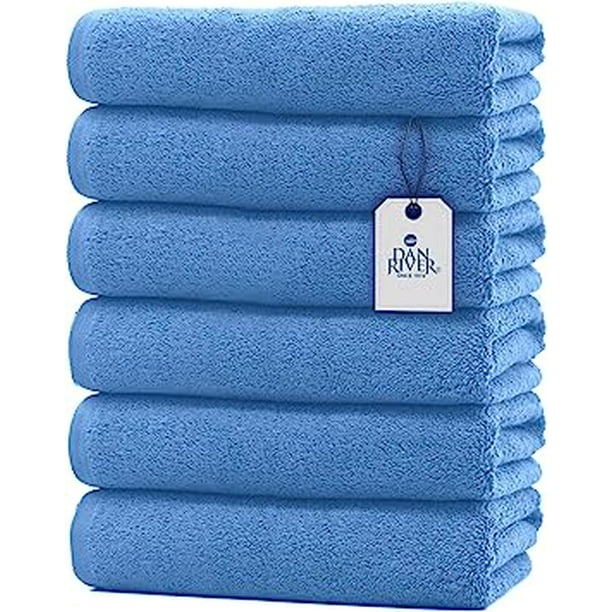 DAN RIVER 100 Cotton Economy Bath Towels Set Pack of 6Absorbent Quick