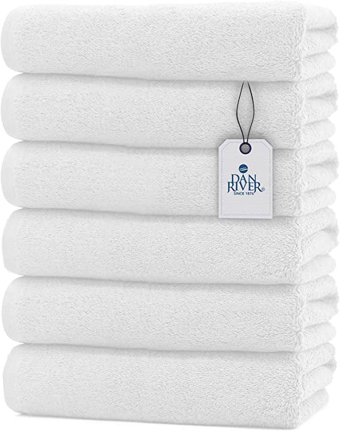DAN RIVER 100 Cotton Economy Bath Towels Set Pack of 6 Absorbent and