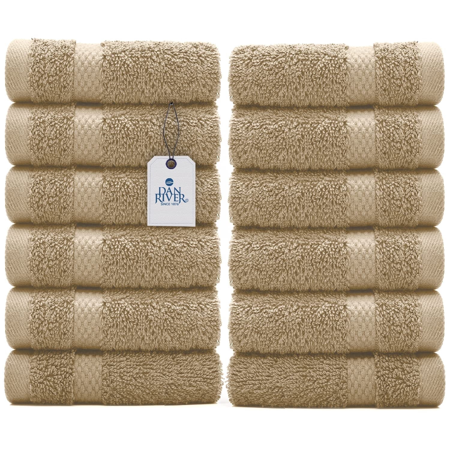 Ample Decor Sky Blue Washcloth Set – 5 Pack, 12x12 Inch, 100% Cotton Popcorn Texture, Quick Dry & Highly Absorbent - View #11