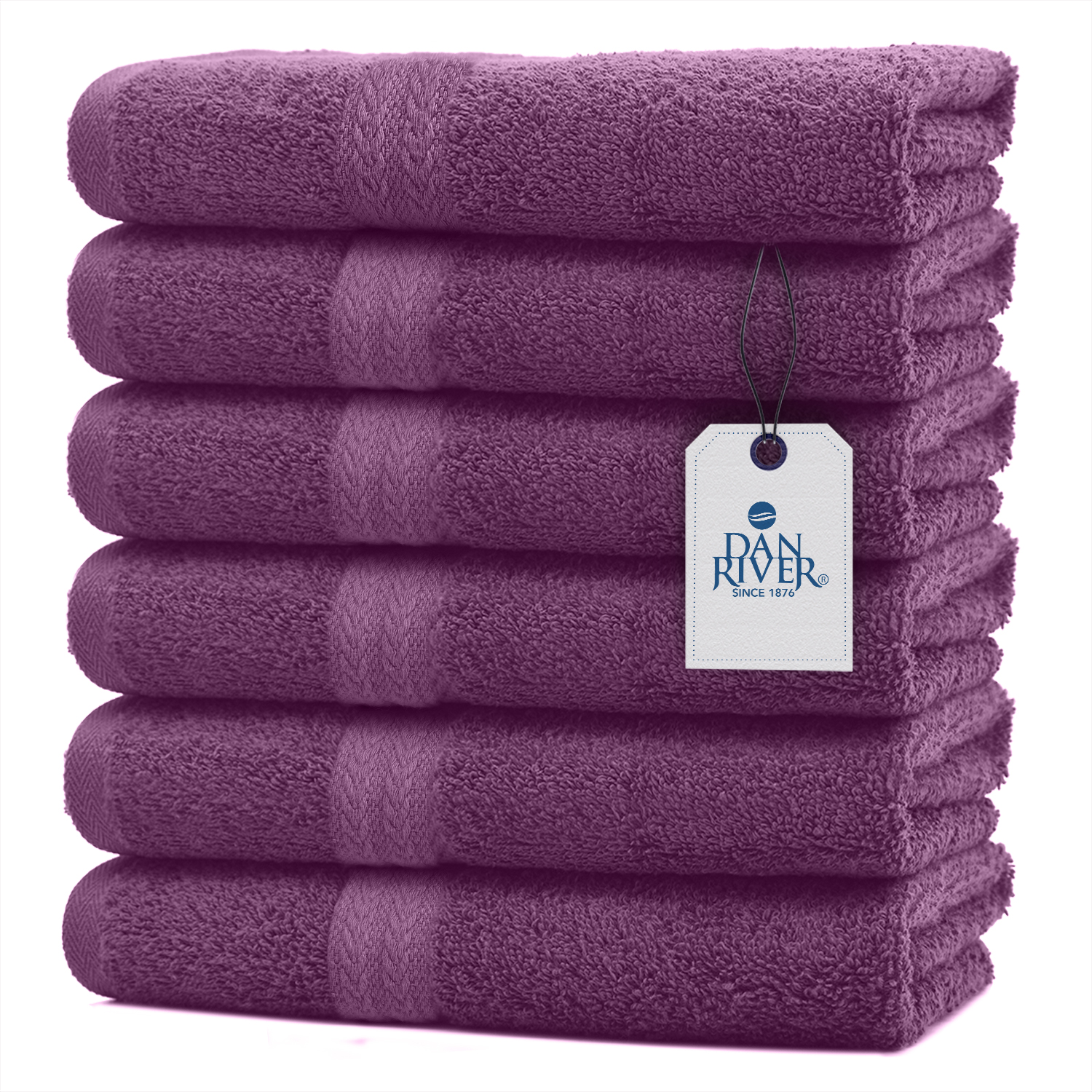 Dan River 100% Cotton Salon Towels - 16x26 Inches, Black, Pack Of 24, 400 GSM