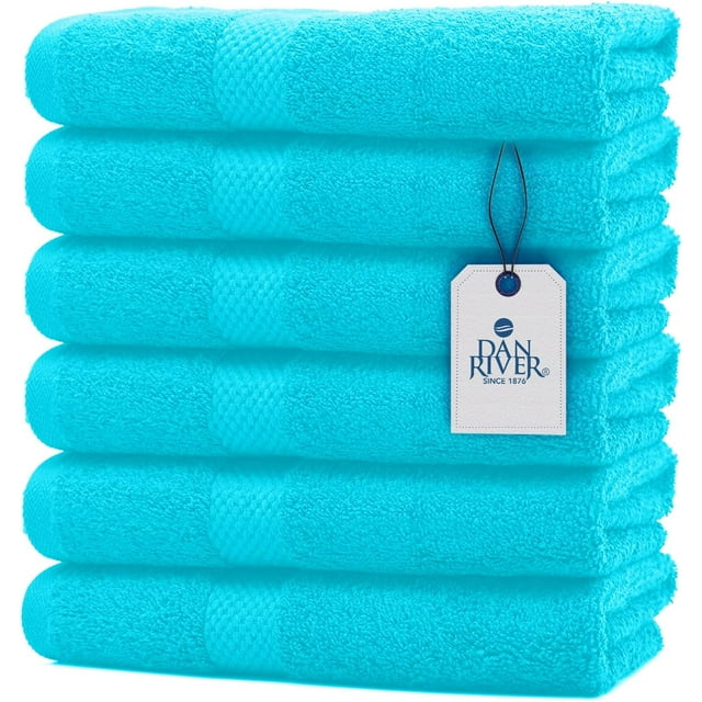 DAN RIVER 100 Cotton Hand Towel Set of 6 Ultra Soft Bathroom Hand