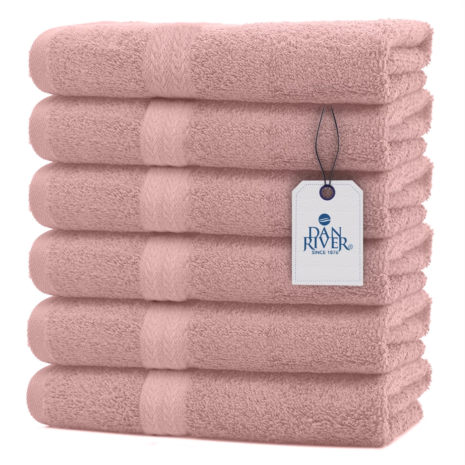 DAN RIVER 100 Cotton Hand Towel Set of 6 Ultra Soft Bathroom Hand