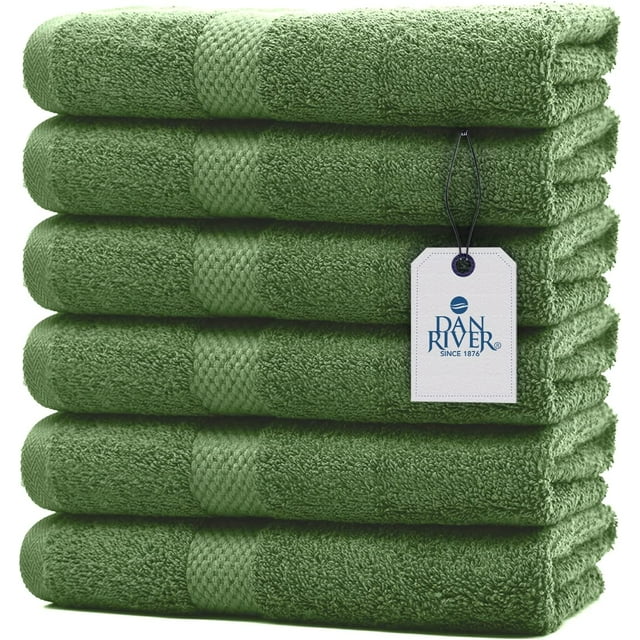 DAN RIVER 100 Cotton Hand Towel Set of 6 Ultra Soft Bathroom Hand Towels Salon Towel