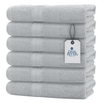 DAN RIVER 100% Cotton Hand Towel Set of 6| Ultra Soft Bathroom Hand Towels| Salon Towel| Absorbent| Extra Large Hand Towel| Spa Hand Towel| Gym Hand Towel Highrise| Hand Towel 16x28 in|600 GSM