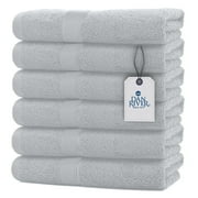 DAN RIVER 100% Ring Spun Cotton Hand Towel Pack of 6 (Highrise - 16x28 In) | 600 GSM Ultra Soft, Lightweight and Absorbent Bath Sheet for Daily Use | Hand Cloth for Gym, Bathroom, Salon, Spa & Hotel