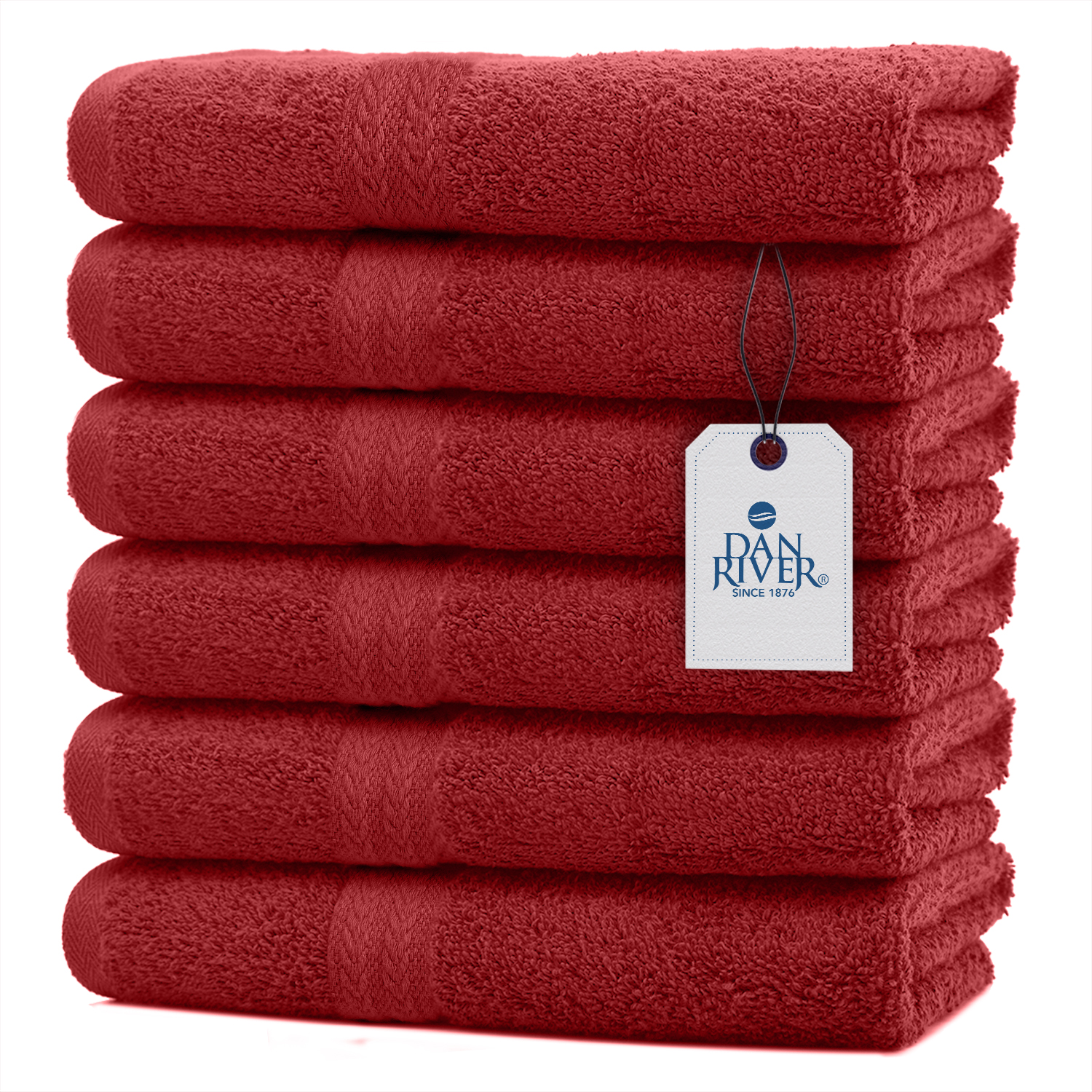 DAN RIVER 100 Cotton Hand Towel Set of 6 Ultra Soft Bathroom Hand