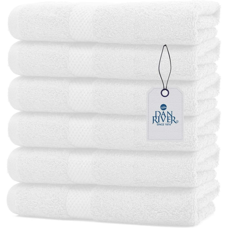 DAN RIVER 100% Cotton Hand Towel Set of 6