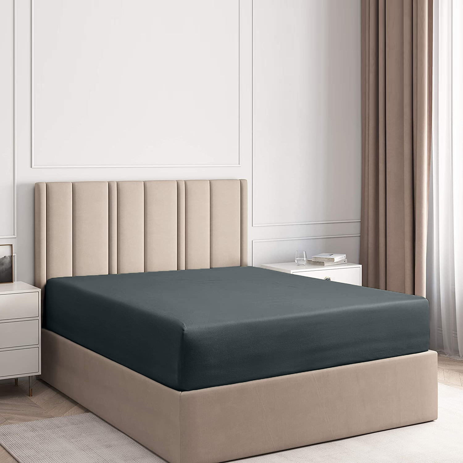 DAN RIVER 100 Cotton Jersey King Fitted Sheet Single Fitted Sheet