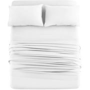 Dan River Bed Sheet Set Twin 3 Piece White Breathable Soft Cotton Jersey Sheets with Deep Pockets, Unisex